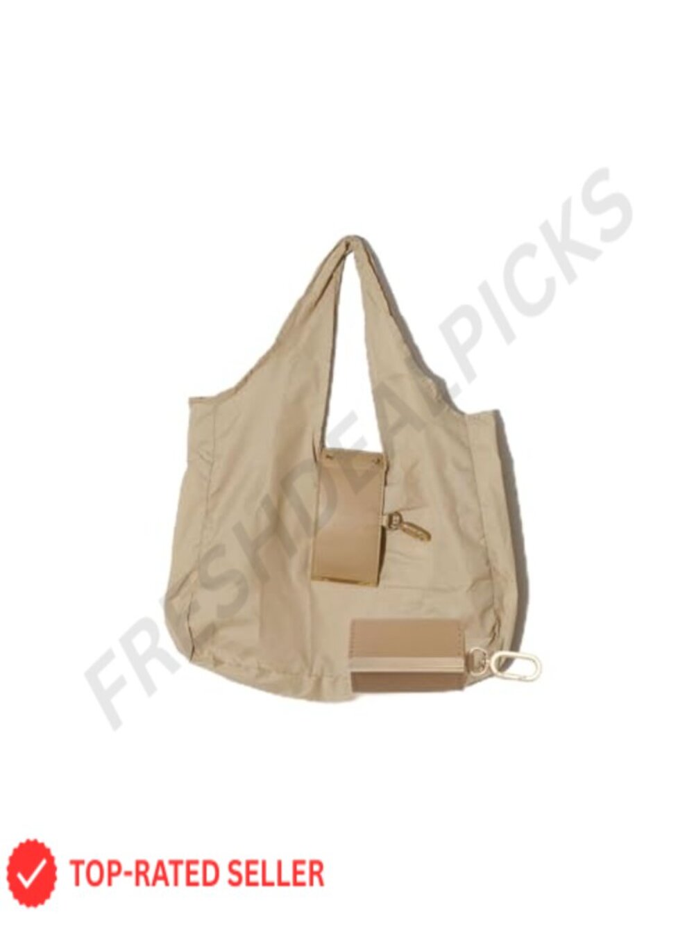 Foldable Reusable Shopping Bag Tote with Keychain Pouch Eco-Friendly